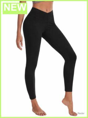 Crossover High Waisted Yoga Pants Leggings Tummy Control 4Way Stretch